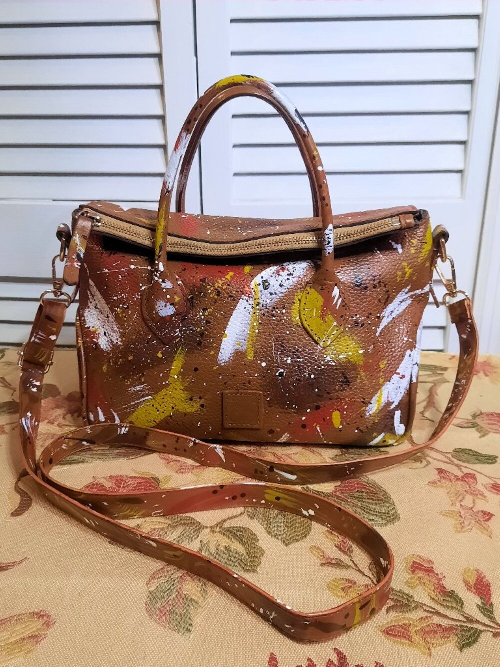 Dooney & Bourke Dipinta Inspired Hand Painted Satchel Cross Listed.